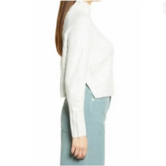 TOPSHOP CROP SWEATER CREAM HEATHER HINTS IF GRAY SIZE X LARGE - Picture 3 of 8